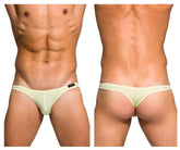 Light green sheer thong with black waistband brand tag Private Structure DGEMU3545BT Desire Glaze Lime color