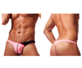 Pink and black private structure dguу4025 desire glaze g-string thong with a sleek minimalist design shown from the back