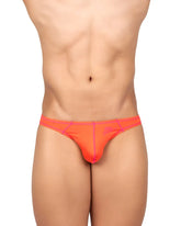 Vibrant orange private structure epus4563 prime eutopia men’s thong with pink trim and subtle waistband branding