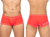 Bright red private structure epus4570 prime elysian hipster briefs with white stitching and stay future logo on back
