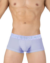 Light purple private structure moux4103 mo lite mid waist trunk boxer briefs with matching branded waistband in lilac