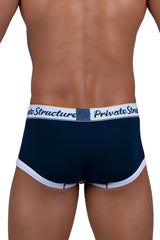 Navy blue private structure scus4530 classic mid waist men’s briefs with white trim and branded waistband