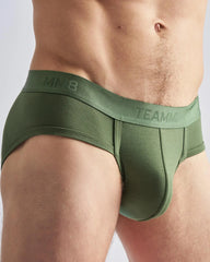 Olive green reign brief team8 men’s briefs with snug fit and elastic waistband for comfortable support
