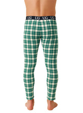 Relax leggings green and white checkered cotton underwear pants with black ug waistband featuring logo