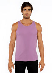 A soft lavender rib modal tank top with a sleeveless design and smooth fabric perfect for casual wear