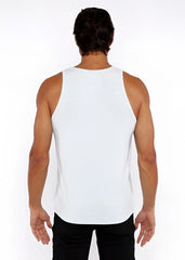A white sleeveless rib modal tank top with a simple fitted design perfect for casual wear