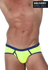 Slip passepoilé Roberto Lucca Jaune/Bleu Marine 10018-80171 Taille L