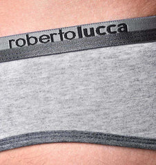 Slip Roberto Lucca à bordure contrastante Gris clair/gris chiné 80019-00034 Taille S