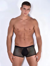Roberto Lucca mesh trunk underwear in black with solid front panel and breathable mesh fabric size large