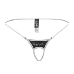 Roger smith rs076 ball lifter black thong with sleek minimalist design thin straps and central panel
