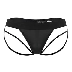 Black roger smith rs077 thongs with sheer mesh front and supportive side straps for men’s underwear