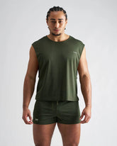 Olive green mesh sleeveless athletic top s s c mesh muscle tank designed for breathability and active wear