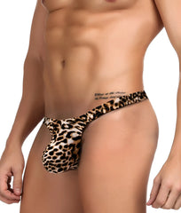Sexy men thong leopard print with snug form fitting design and soft fabric for comfortable wear
