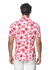 BLÜTENBEDRUCKTES, OFFENES STRICKSHIRT