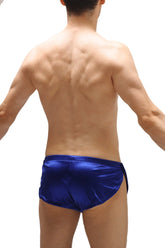 Shiny royal blue satin swim trunks short snap satin sapphire featuring smooth satin fabric and vibrant sapphire color