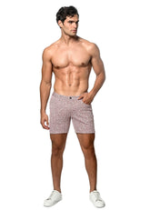 Kurze Hose aus Stretch-Strick mit Jacquard-Print