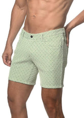 Kurze Hose aus Stretch-Strick mit Jacquard-Print