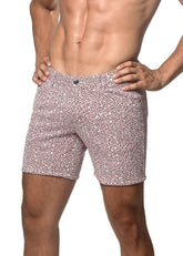 Kurze Hose aus Stretch-Strick mit Jacquard-Print