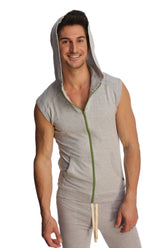 Ärmelloser Yoga-Hoodie (meliertes Grau)