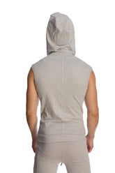 Ärmelloser Yoga-Hoodie (meliertes Grau)