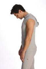 Sleeveless Yoga Hoodie (Heather Grey)