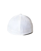 White snout cap baseball hat with subtle embroidered np logo on the back panel