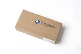 Brown cardboard box containing snowballs cooling underwear for men designed for comfort and temperature control