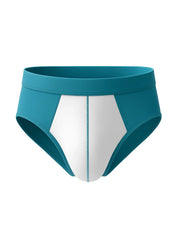 Soft stretch contrast brief athletic briefs in teal and white with a sleek modern design and soft stretch fabric