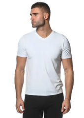 Sorona v-neck tee white short-sleeve t-shirt made from sorona fabric for comfortable everyday wear