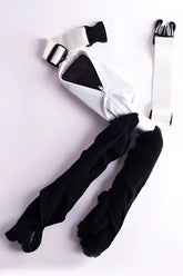 SsbAG runing belt white nylon fanny pack with black zipper and adjustable straps for comfortable running use