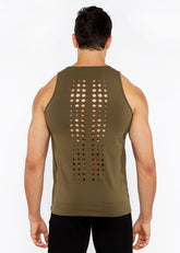 CIRCLE SPINE LASER CUT STRETCH JERSEY TANK