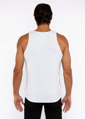 A white sleeveless rib modal tank top with a simple fitted design perfect for casual wear