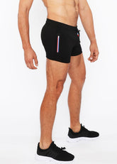 VAULT GYM-TECH SHORT W/ 3 COLOR HEAT WELD ZIPPERS