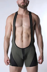 Starter mesh zipper singlet olive green and black mesh athletic briefs with reinforced side panels for sportswear