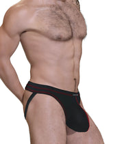 Black and red wildcraft stitch big boy pouch jockstrap with sleek form-fitting design for athletic support