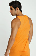Orange sleeveless athletic tank top sustain tank sun orange made from sustainable fabric for active wear