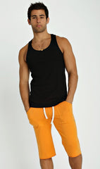 Black sustain tank top with sleeveless design rounded neckline and ribbed hemline perfect for casual wear
