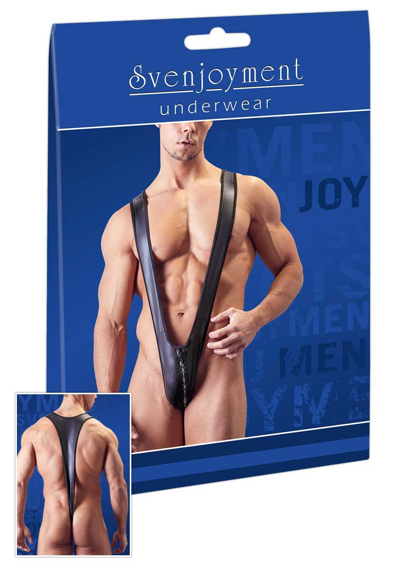 Body de lutteur mat à fermeture éclair Svenjoyment Noir 2150301 Taille S/M