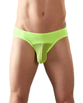 Svenjoyment mesh pouch jock bikini underwear in neon green with solid waistband and breathable mesh fabric size M
