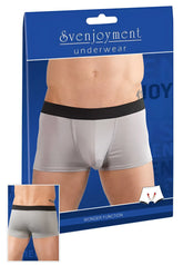Gray svenjoyment push up microfiber boxer briefs with black waistband size M for enhanced comfort and support