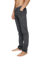 Dark gray slim-fit tactical urban at home dress pant yoga pant with soft stretchy fabric and sleek design