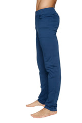 Navy blue stretchy tactical urban at home dress pant yoga pants with elastic waistband and multiple pockets