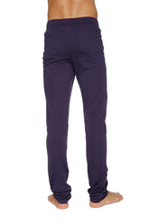 Dark purple soft fabric tactical urban at home dress pant yoga pants with elastic waistband and rolled cuffs