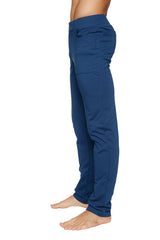Navy blue stretchy tactical urban at home dress pant yoga pants with elastic waistband and multiple pockets