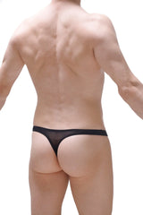 Black sheer mesh thong Andlau boudoir showing back side with delicate fabric and minimal coverage design