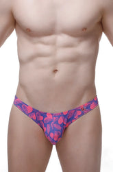 Thong bulan tropical hearts vibrant pink and purple heart patterned men’s briefs with a snug form-fitting design