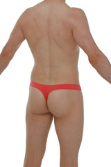 Bright red seamless thong made of stretchy modal fabric shown from the back in the thong dome modal fuchsia line