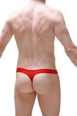 Red sheer mesh thong dome net red featuring a delicate breathable fabric for stylish intimate wear
