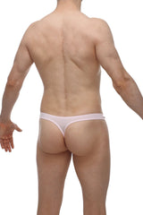 A delicate light pink thong made of smooth stretchy bamboo fabric for comfortable everyday wear
