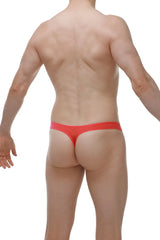 Red thong underwear in plum crimson with smooth stretchy fabric for comfortable everyday wear